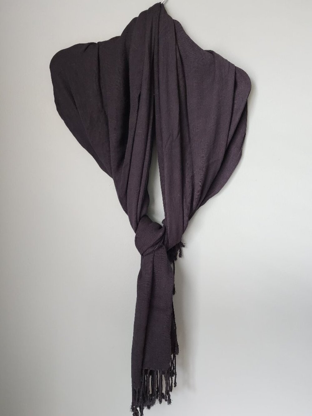 Black Jumbo Pashmina Wrap Scarf w/fringe